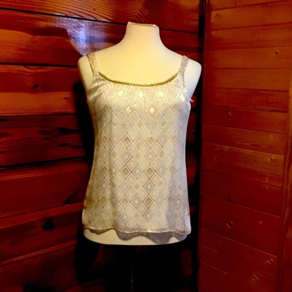 THRDUP - WHBM NWT 💕 Velvet Burnout Tank Gold Chain Detail